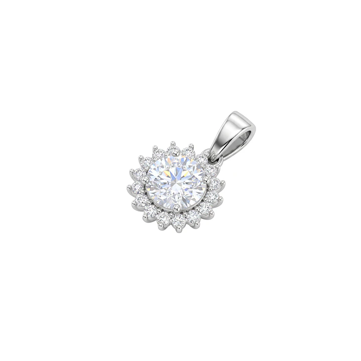 Colgante Plata Esterlina 925 Girasol Circón 3