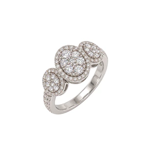 Anillo Compromiso Trio Diamantes 73 Puntos Brillantes