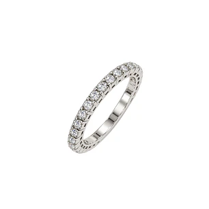 Anillo Oro Blanco 18kt Diamantes 57 Puntos Cadena Extendible