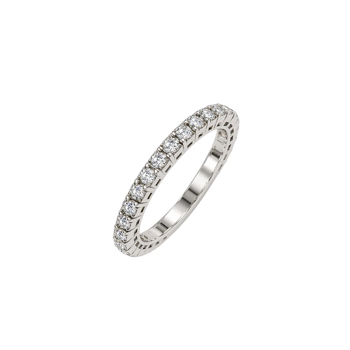 Anillo Oro Blanco 18kt Diamantes 57 Puntos Cadena Extendible 1