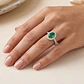 Anillo Compromiso Oro Blanco 18kt Broche Diamantes 83 Puntos Esmeralda Central 1,78 Quilates - Miniatura 4