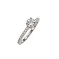 Anillo Compromiso Oro Blanco 18kt Diamante Semi Riel 35 Puntos Solitario Central 22 Puntos - Miniatura 1