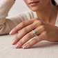 Anillo Compromiso Oro Blanco 18kt Diamante Semi Riel 35 Puntos Solitario Central 22 Puntos - Miniatura 4