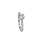 Anillo Compromiso Oro Blanco 18kt Diamante Semi Riel 35 Puntos Solitario Central 22 Puntos - Miniatura 3