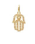 Colgante de Diamante en Oro 18 Kt Mano de Fátima con 50 Brillantes