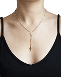 Collar Oro 18kt Rosario Virgen Cruz 