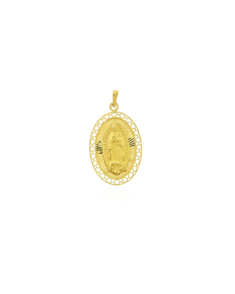 Colgante Oro 18kt Virgen de Lourdes peso 0,8grs