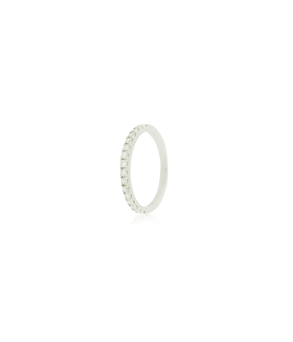 Anillo Oro Blanco 18kt Diamantes Medio Cintillo 