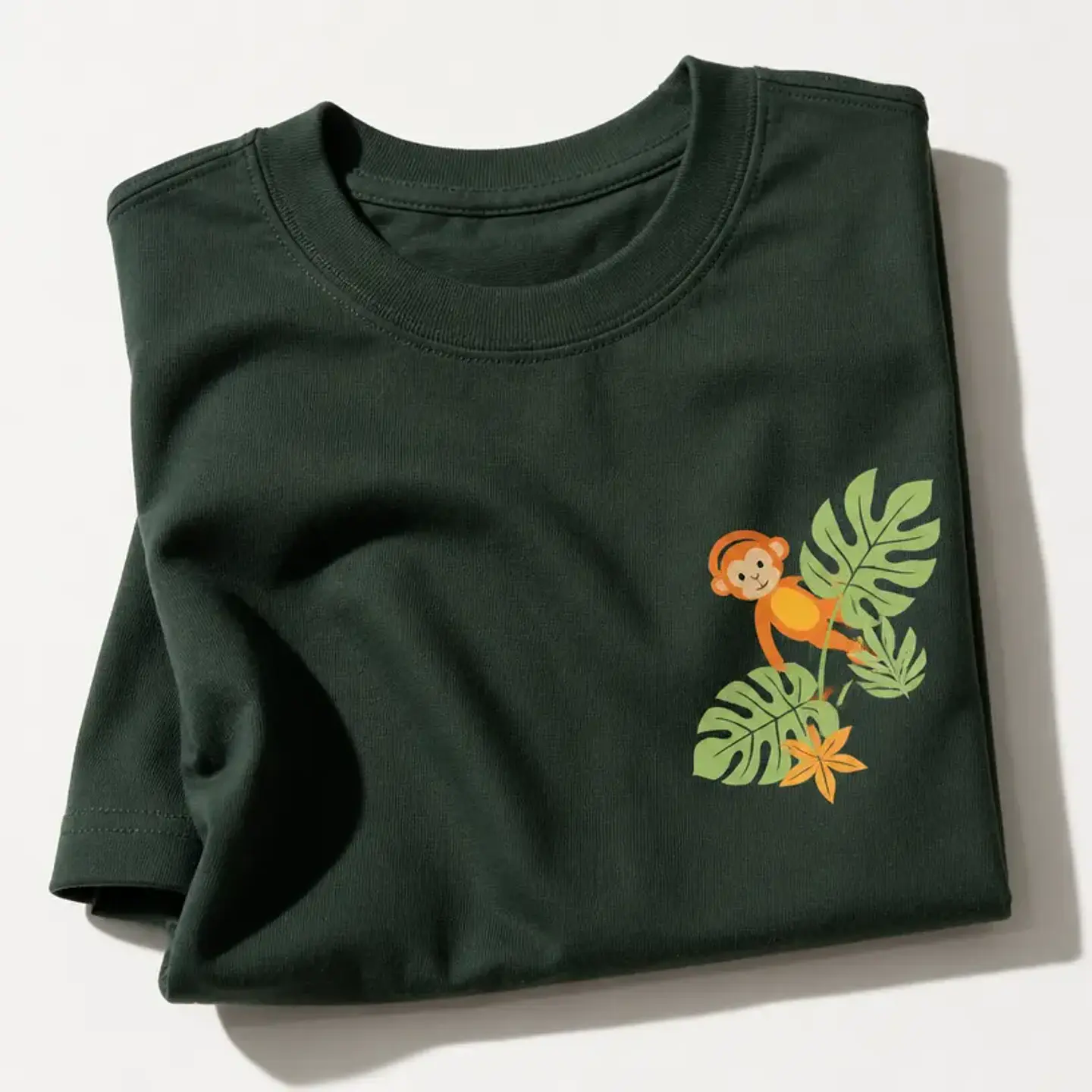 T-shirt Macaco Curioso — verde floresta 1