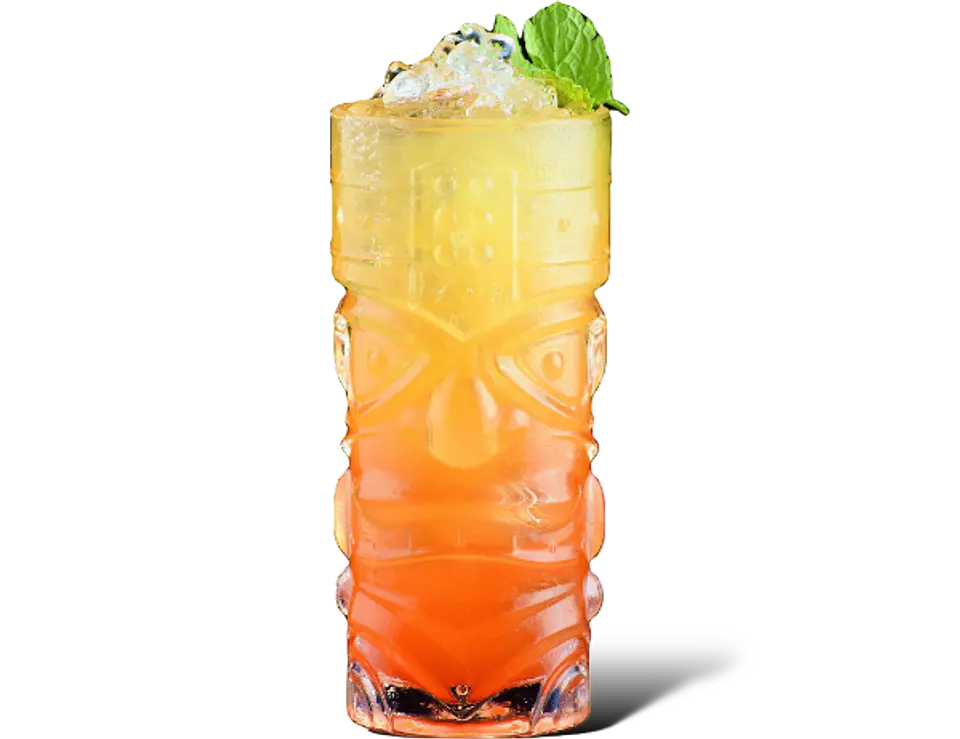 set de 6 vaso tiki kane vidrio templado 420ml 2