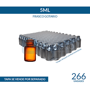 FRASCO GOTARIO VIDRIO AMBAR 5ml - PACK 266 UND. 