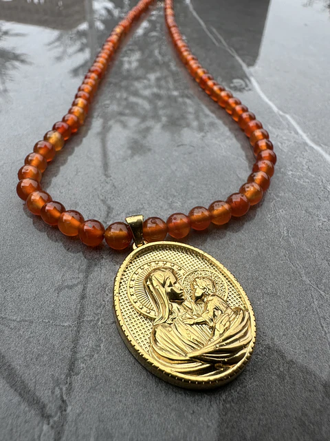 Collar Cornalinas Virgen 