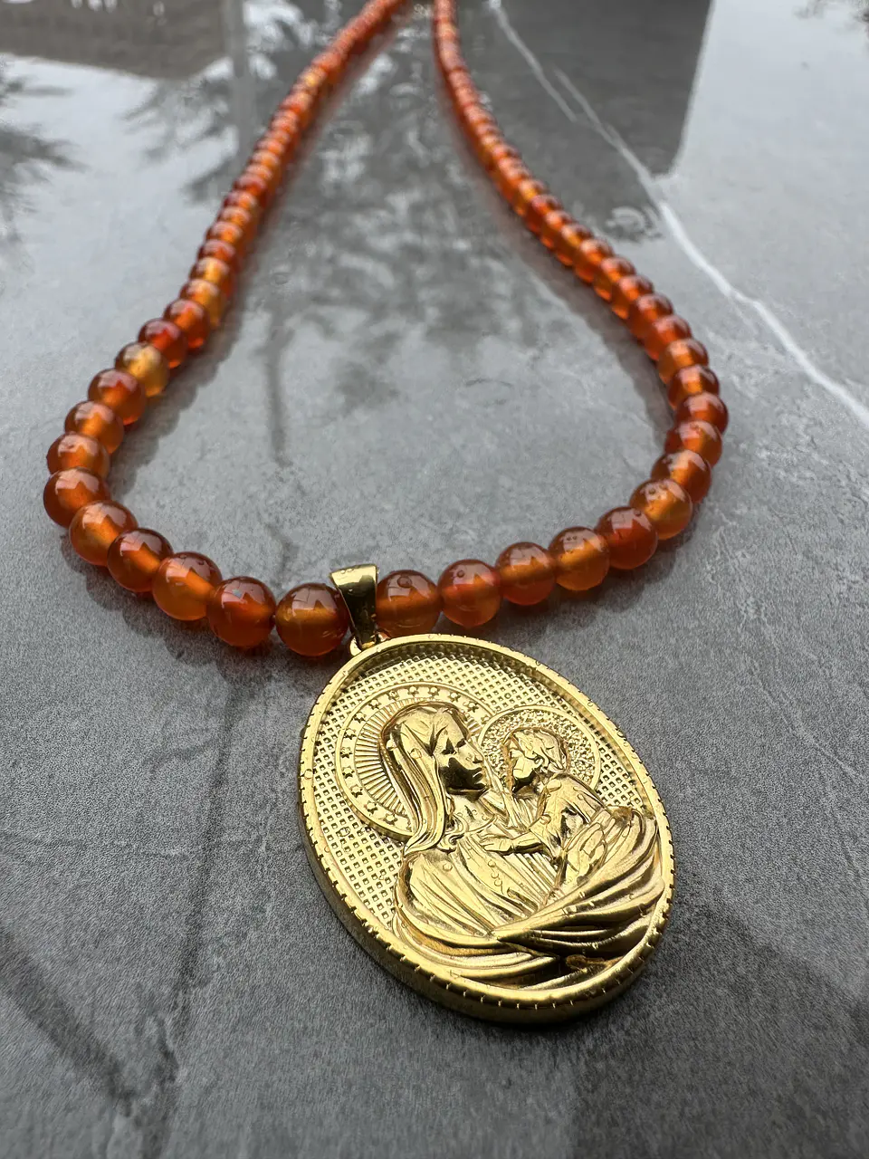 Collar Cornalinas Virgen  1