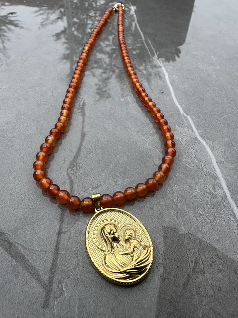 Collar Cornalinas Virgen 