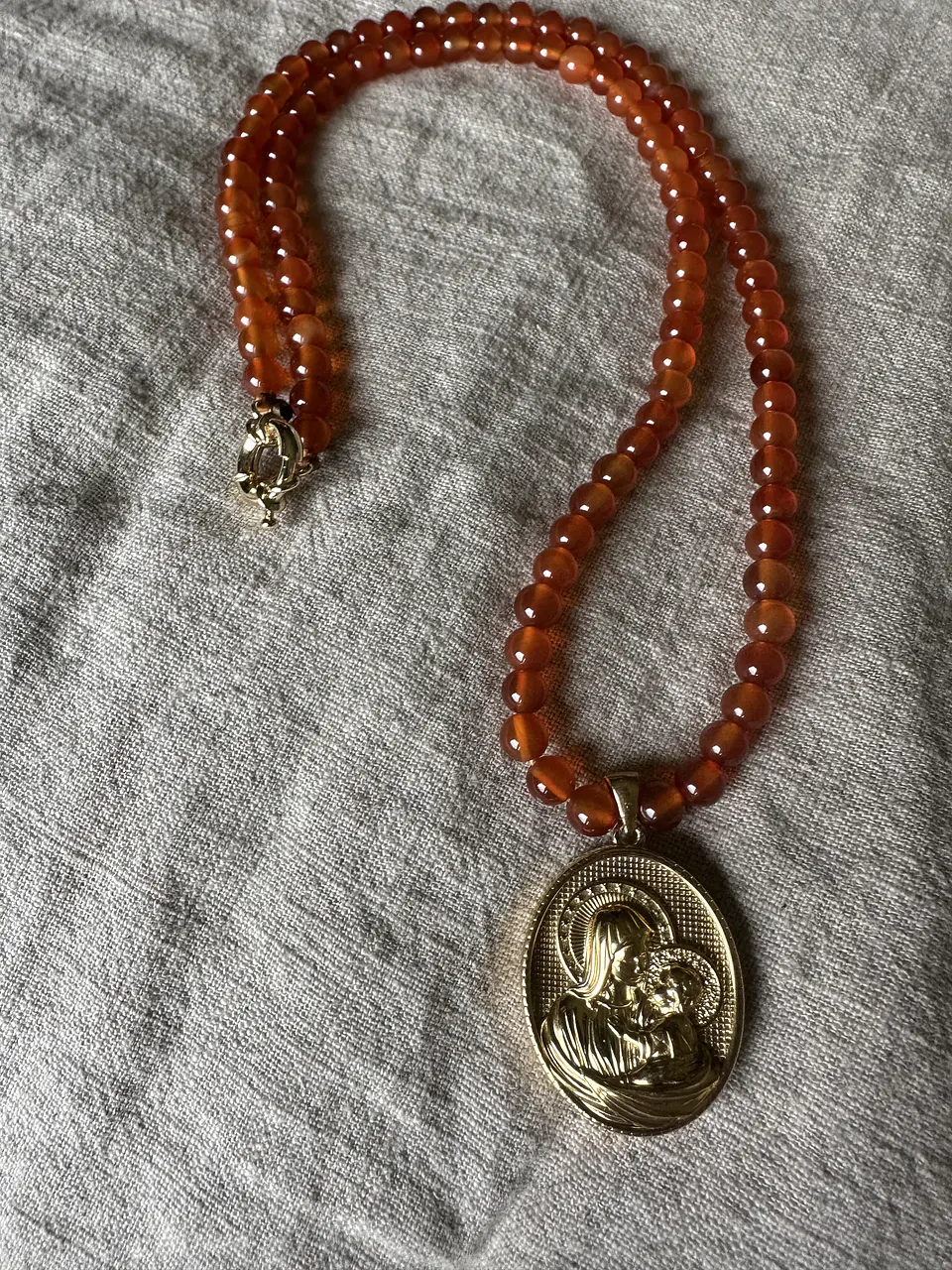 Collar Cornalinas Virgen  3