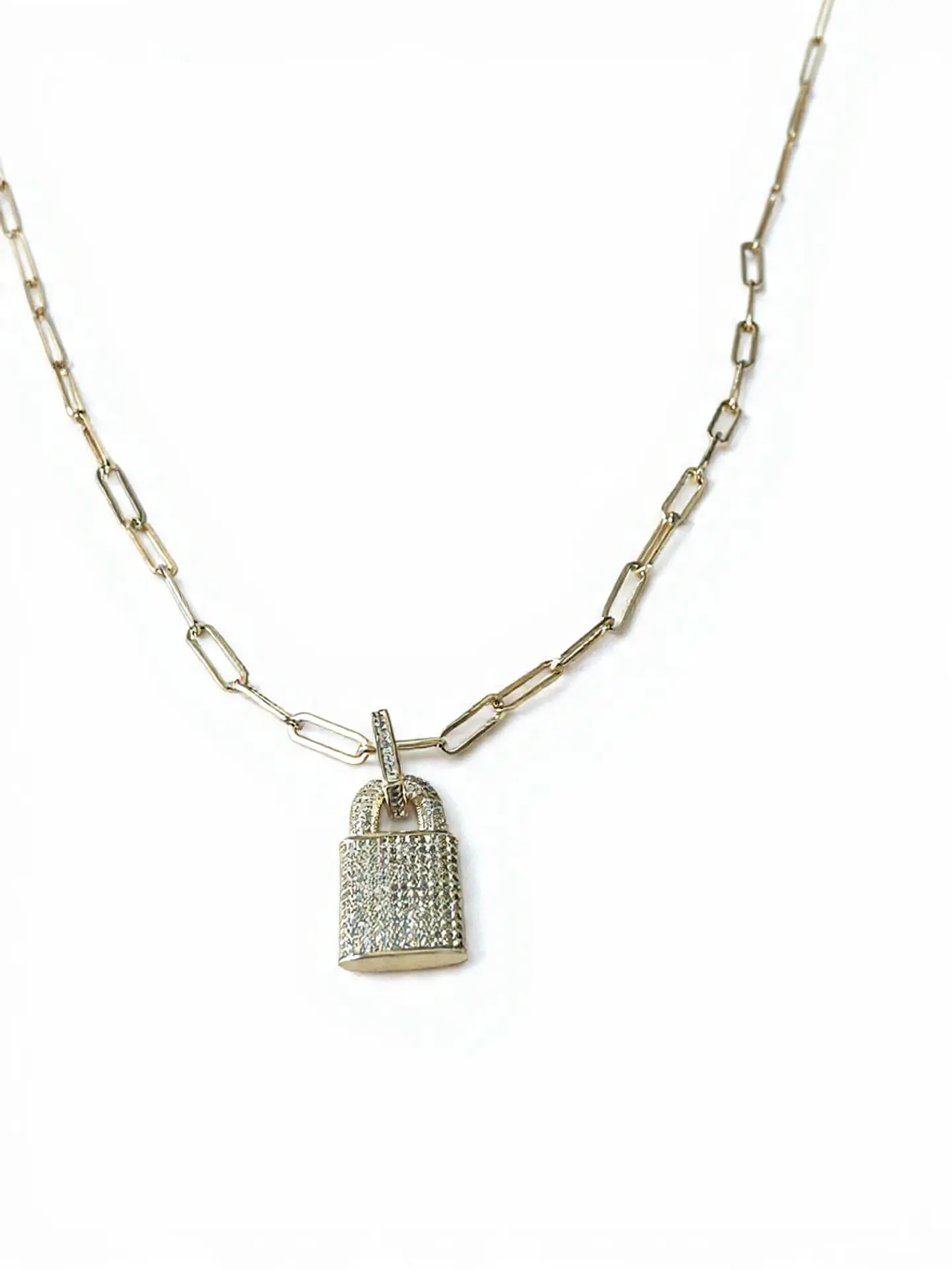 Collar Candado Oro 1