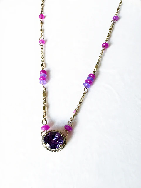 Collar amatista oro 