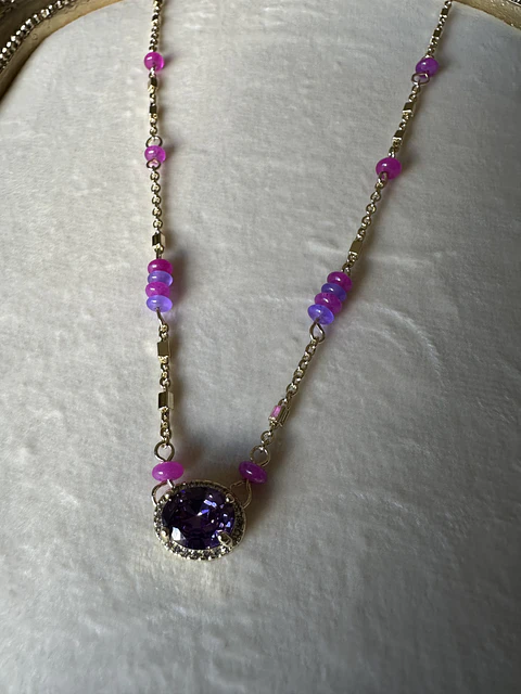 Collar amatista oro 