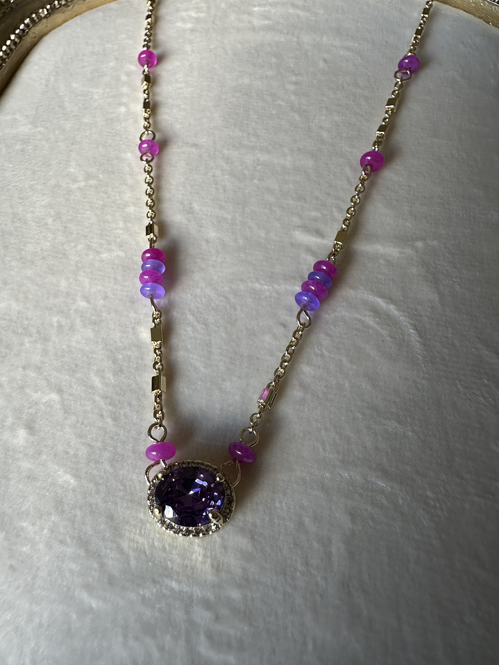 Collar amatista oro  2