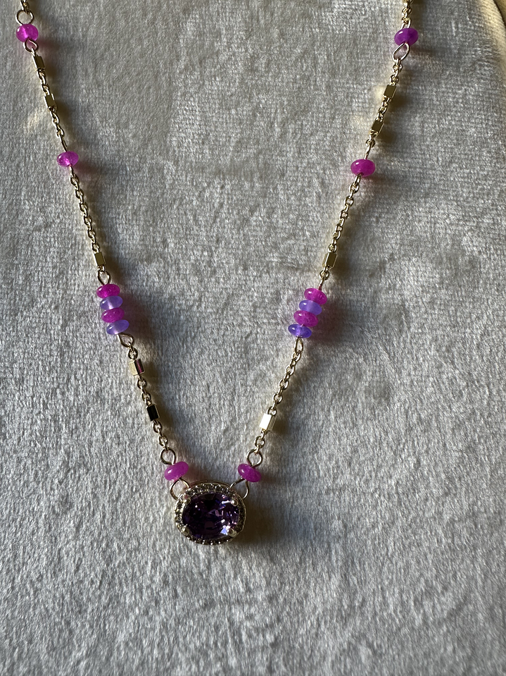 Collar amatista oro  4