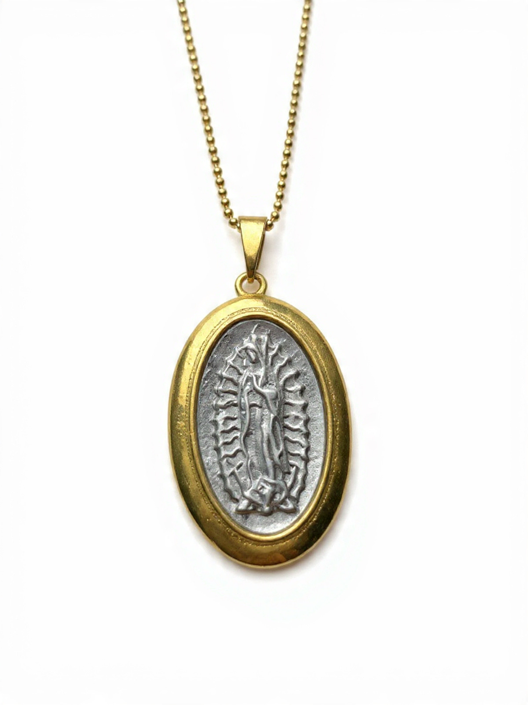 Collar Virgen de los rayos bicolor 1