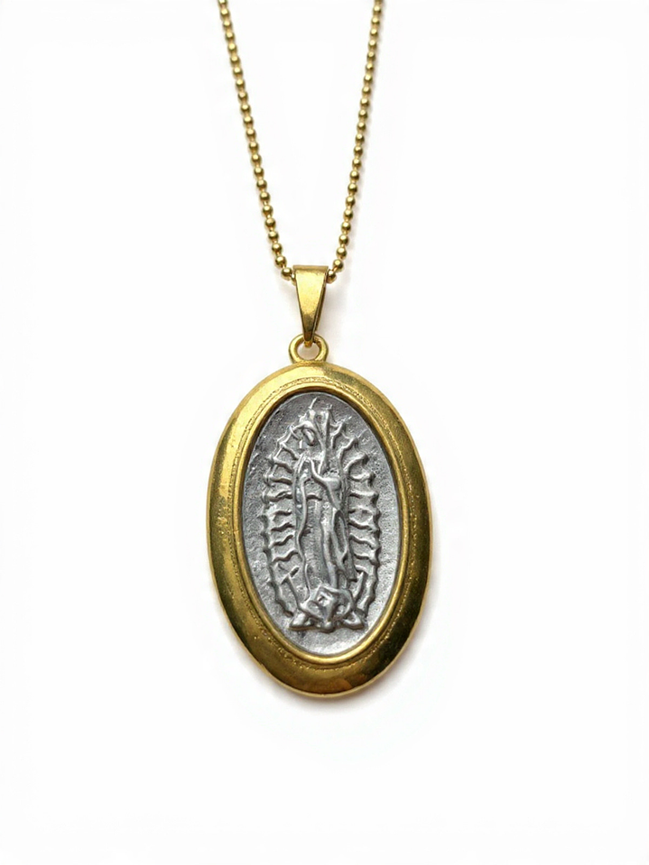 Collar Virgen de los rayos bicolor 1