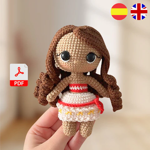 Princesa Moana: Patrón Crochet / Español e Inglés
