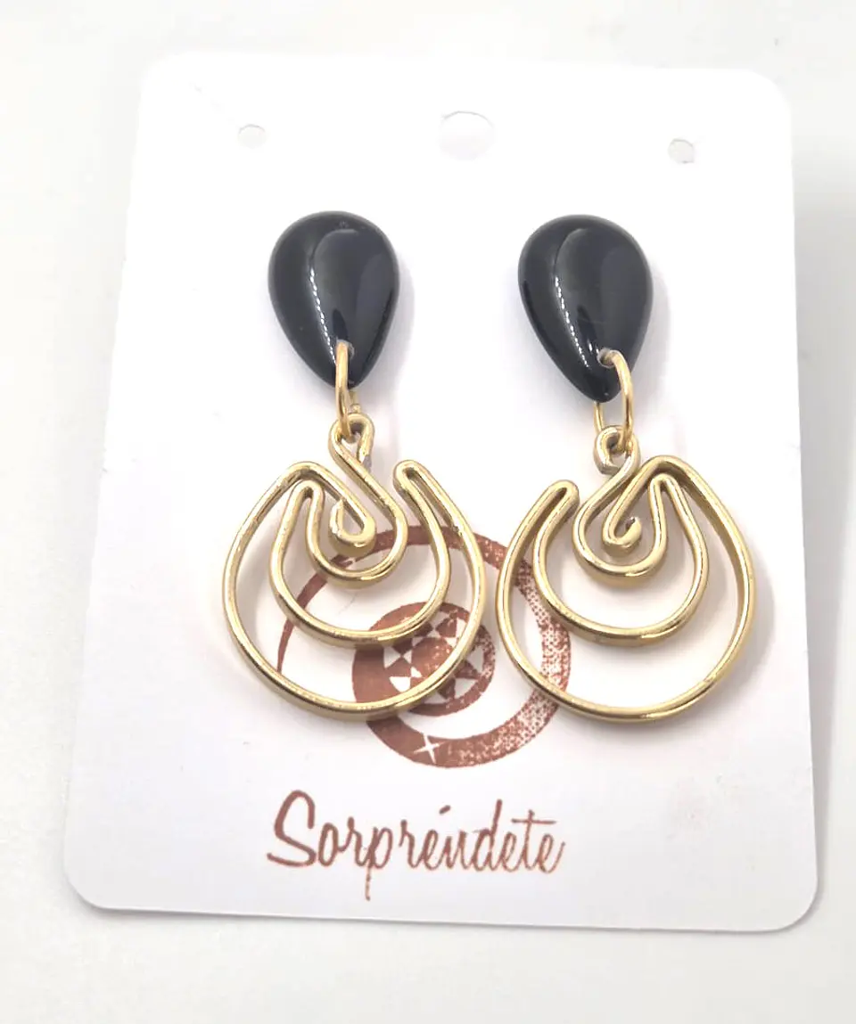 Aritos Hojas Negro 1