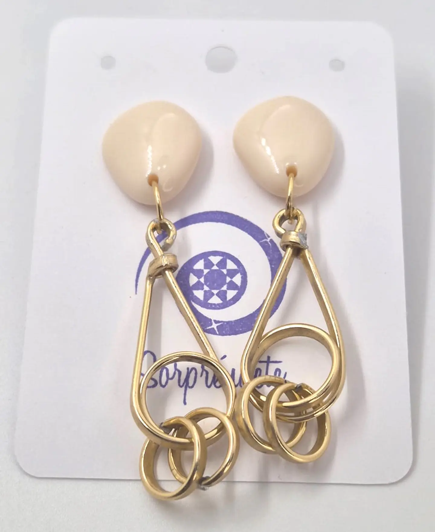Aritos Hueso oro 1