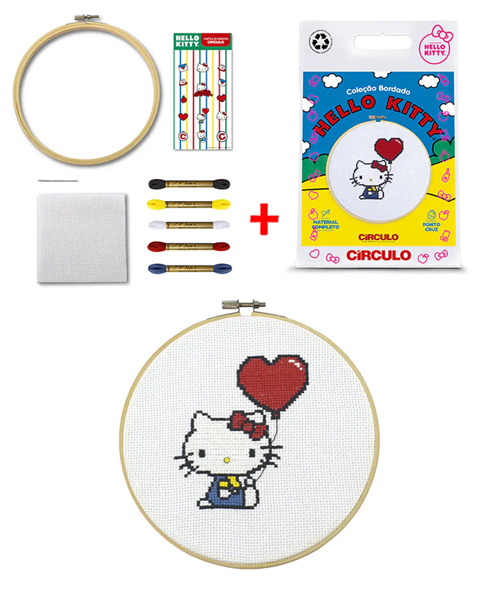 Kit de Bordado corazón Hello Kitty 3