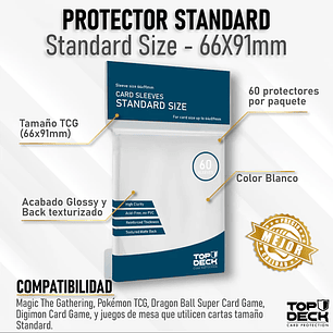 Protectores Esenciales | TOPDECK Standard 62x89mm color Blanco