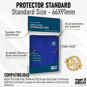 Protectores Esenciales | TOPDECK Standard 62x89mm color Azul