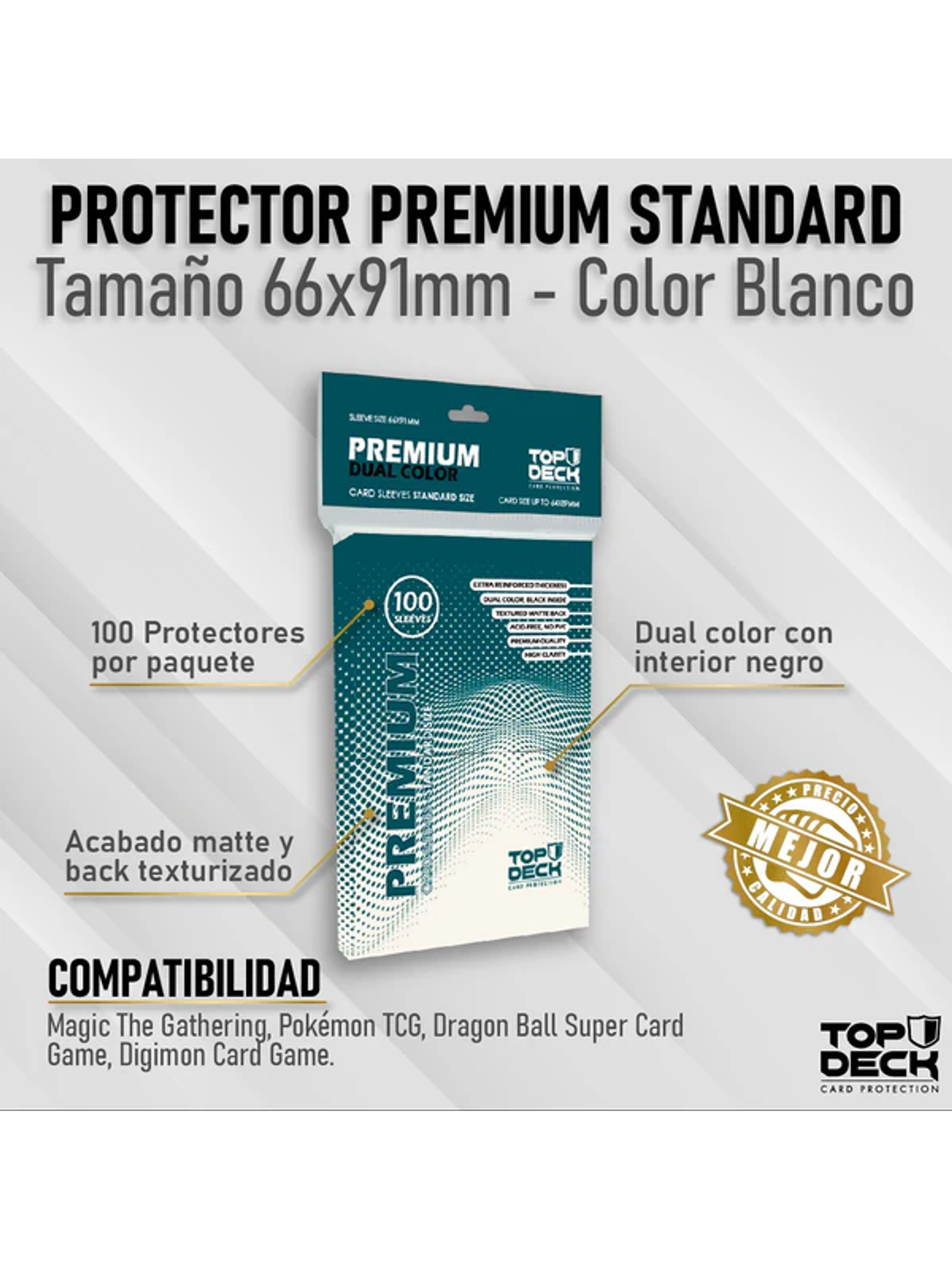 Protectores PREMIUM Standard 66x91mm color Blanco 1