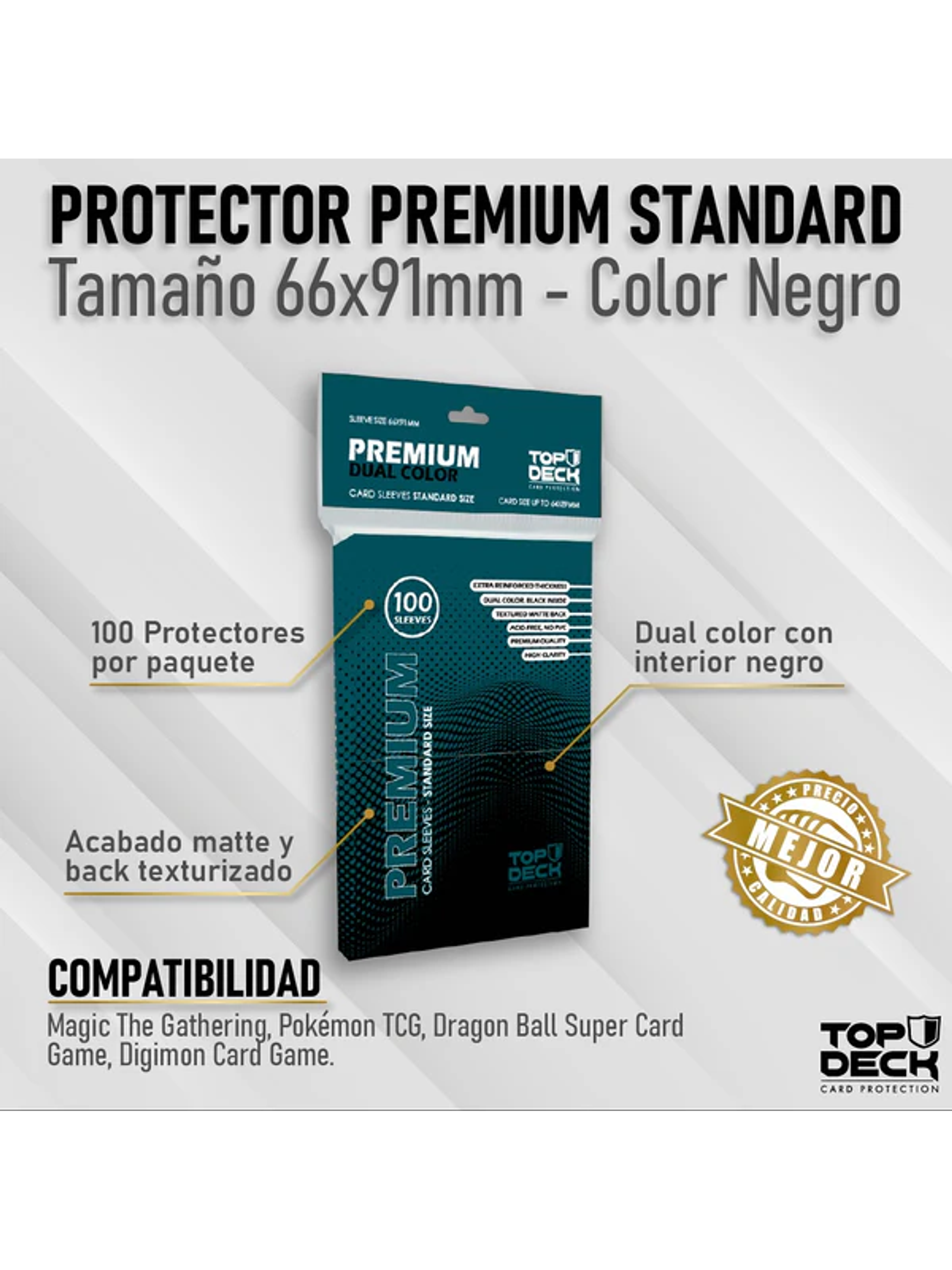 Protectores PREMIUM Standard 66x91mm color Negro 1