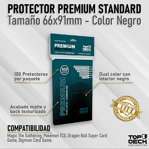 Protectores PREMIUM Standard 66x91mm color Negro