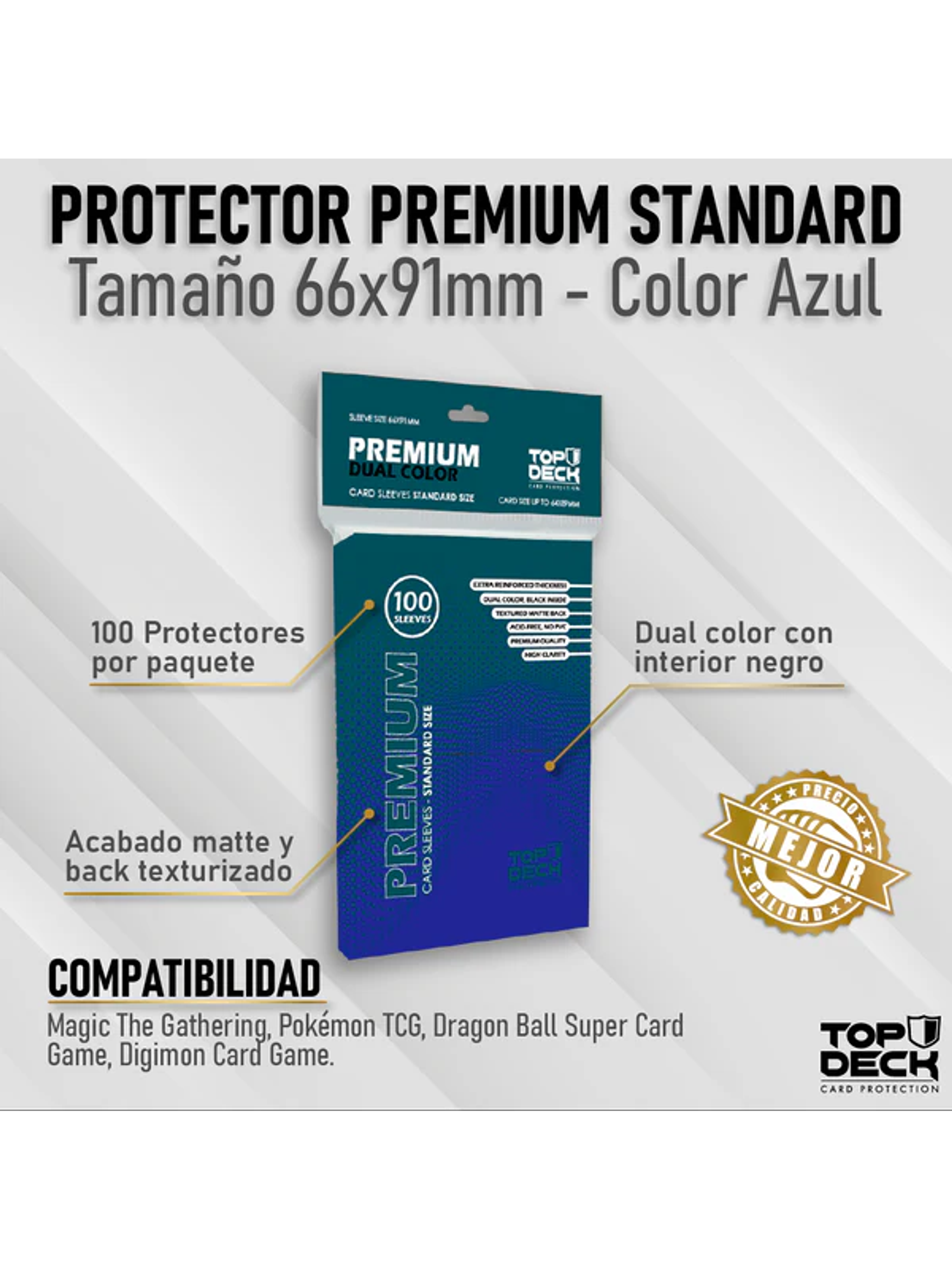Protectores PREMIUM Standard 66x91mm color Azul 1