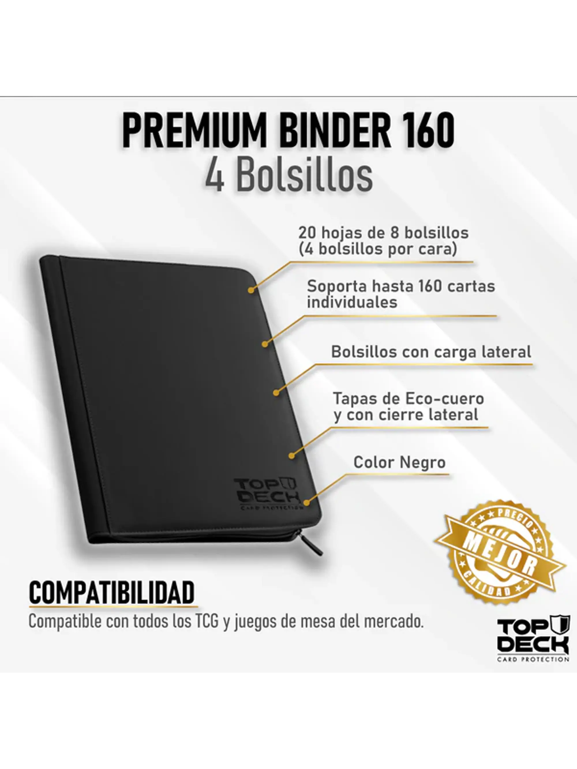 Carpeta Premium | TOPDECK 160 color Negro 1