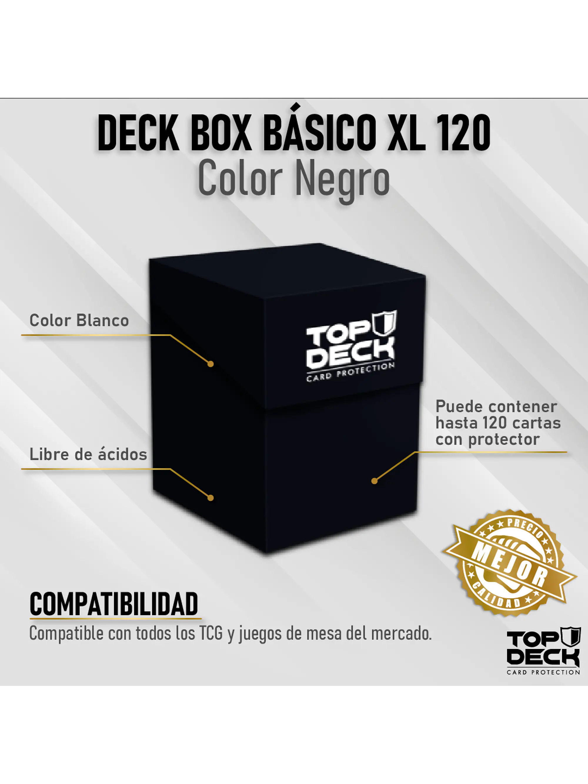 Portamazos Esencial XL 120+ - Negro - TOPDECK 