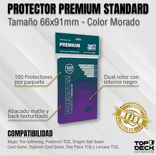 Protectores Premium - Standard 62x89mm - Morado - TOPDECK 