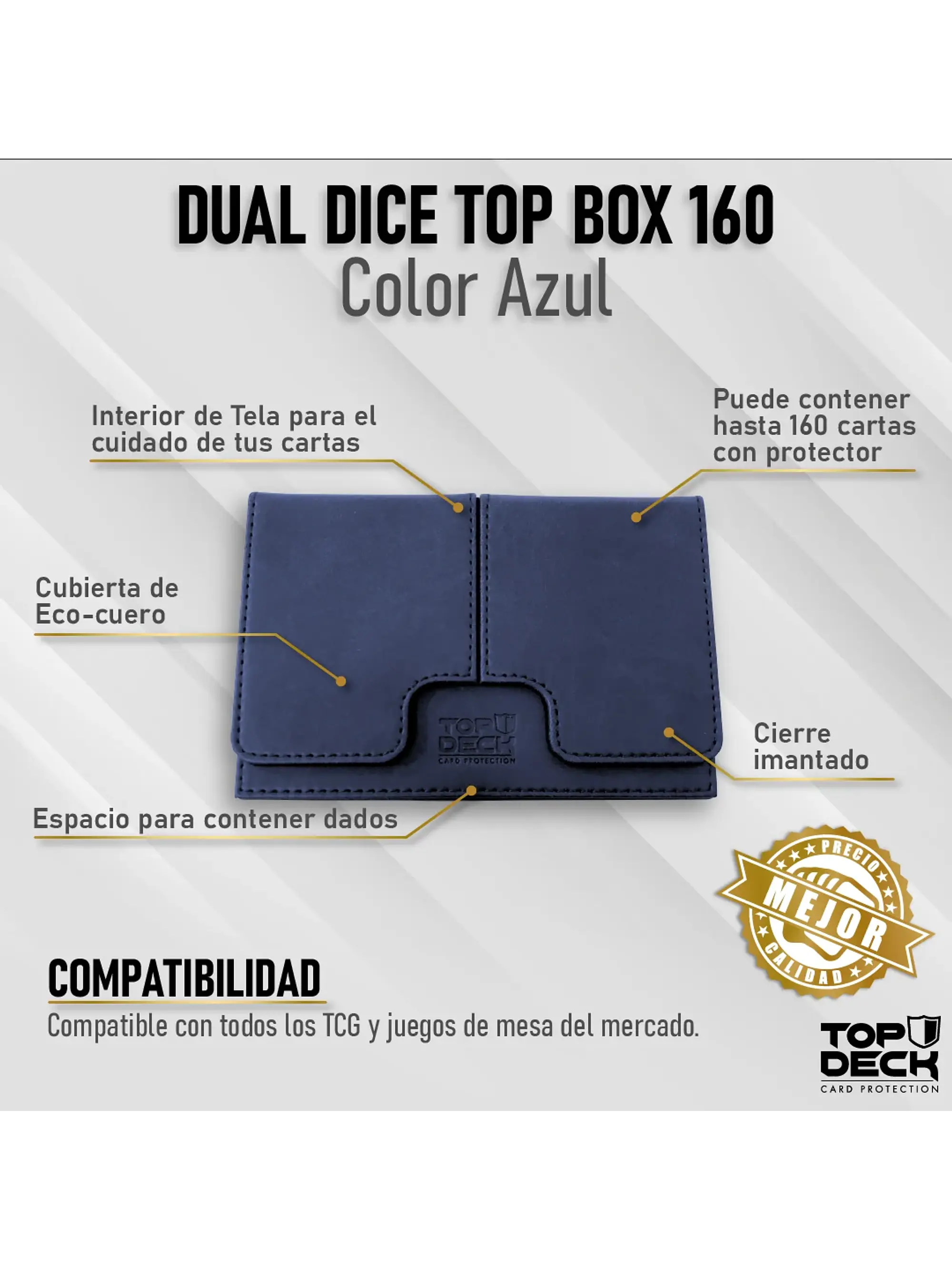 Portamazos Premium - Dual Dice 160 Azul - TOPDECK