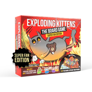 Exploding Kittens: El juego de tablero - Super Fan Edition (Premium Version) - ASMODEE