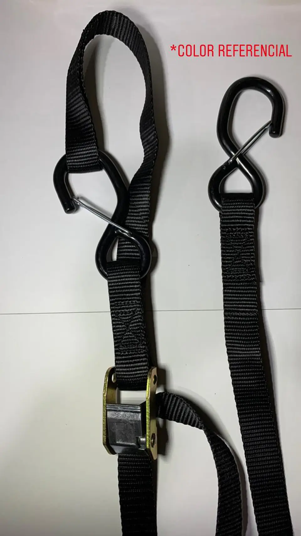Tie Down Rojo con Tribilín y Gancho de Seguridad para Moto — Correa de Amarre Resistente 3