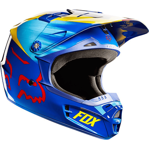 CASCO FOX NIÑO V1 VANDAL AZUL/AMARILLO