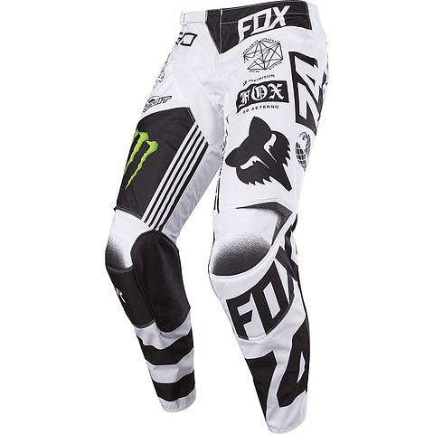 PANTALON FOX 180 MONSTER-PC BLANCO/NEGRO