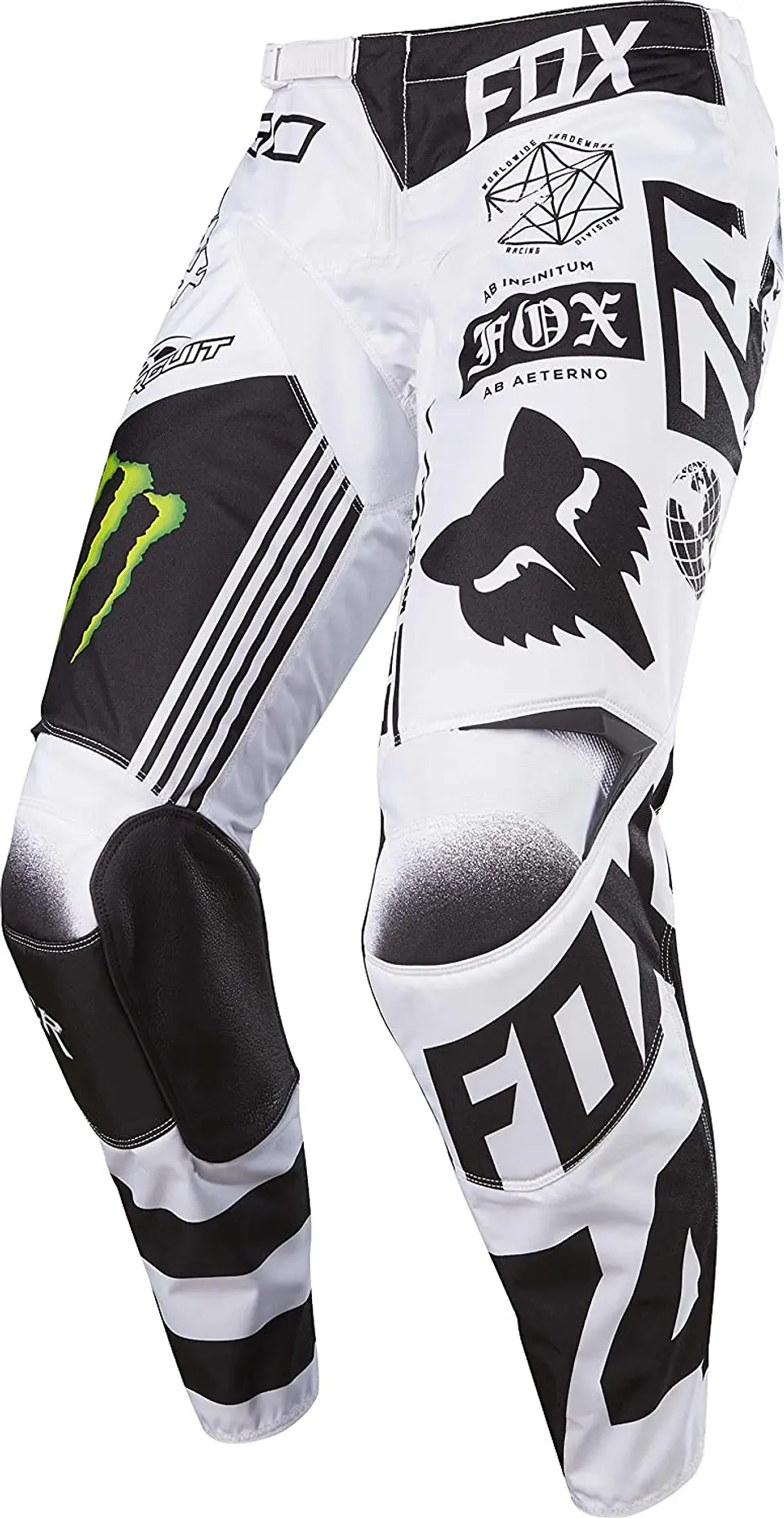 PANTALON FOX 180 MONSTER-PC BLANCO/NEGRO 2