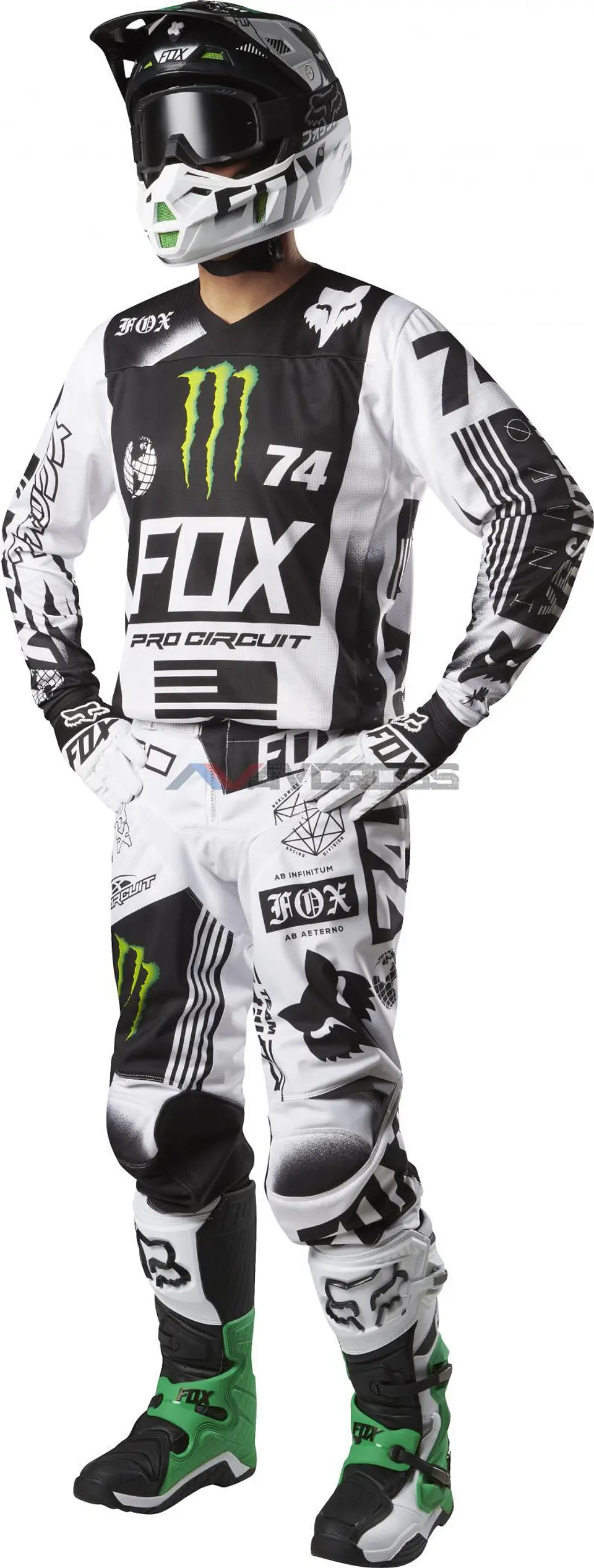 JERSEY FOX 180 MONSTER-PC WHITE/BLACK/GREEN  3