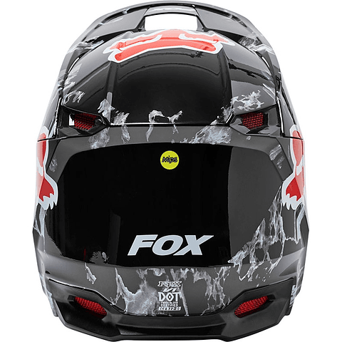 CASCO FOX V1 KARRERA NEGRO/ROJO