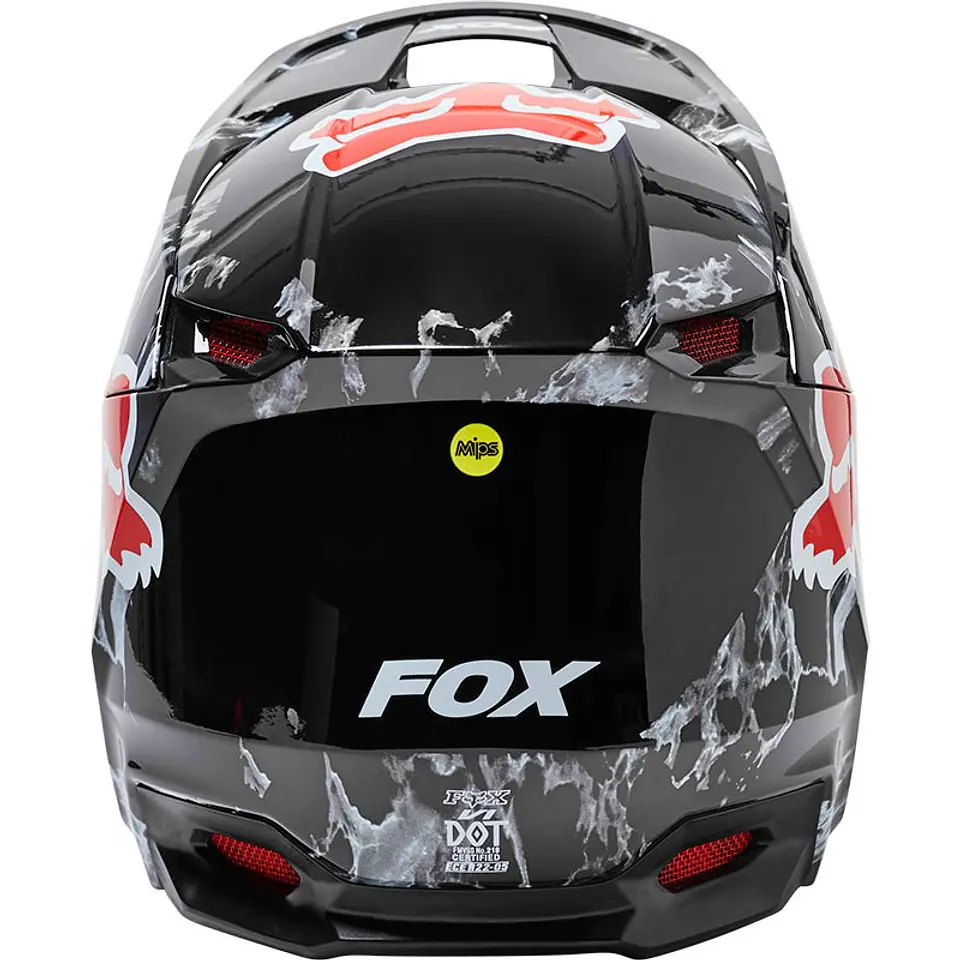 CASCO FOX V1 KARRERA NEGRO/ROJO 3