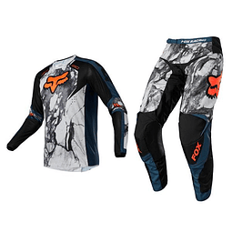 PANTALON FOX MX22 KARRERA GRIS/AZUL