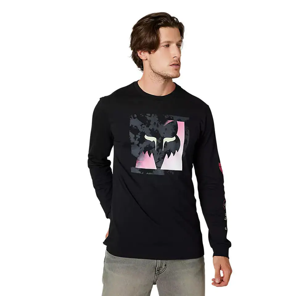 POLERA FOX MANGA LARGA DETONATE NEGRO 1